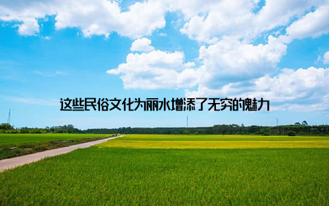 这些民俗文化为丽水增添了无穷的魅力